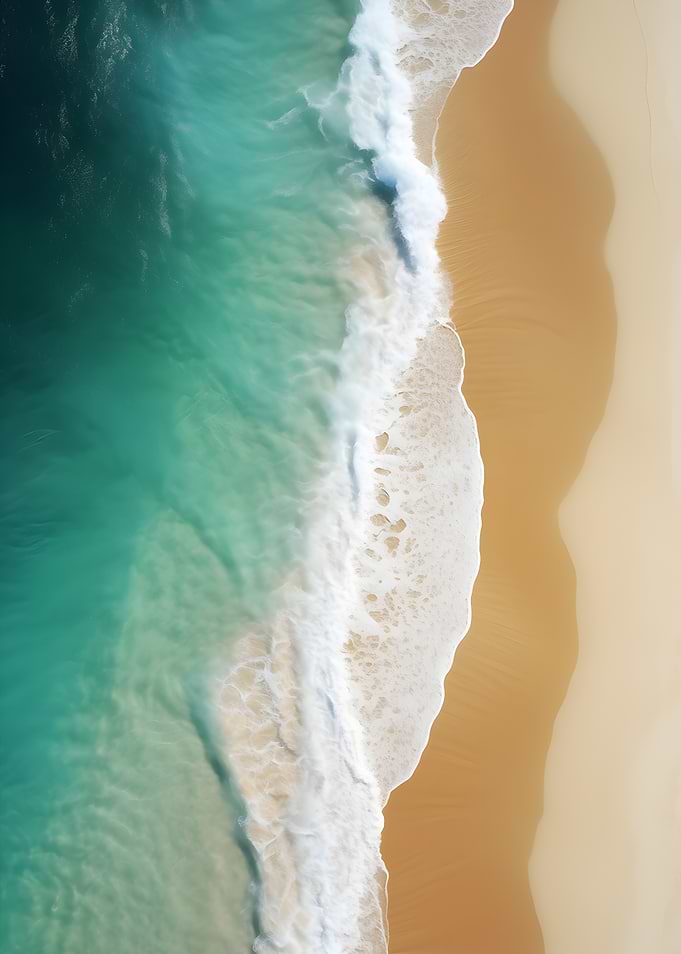 Aerial View of Tropical Beach Shoreline