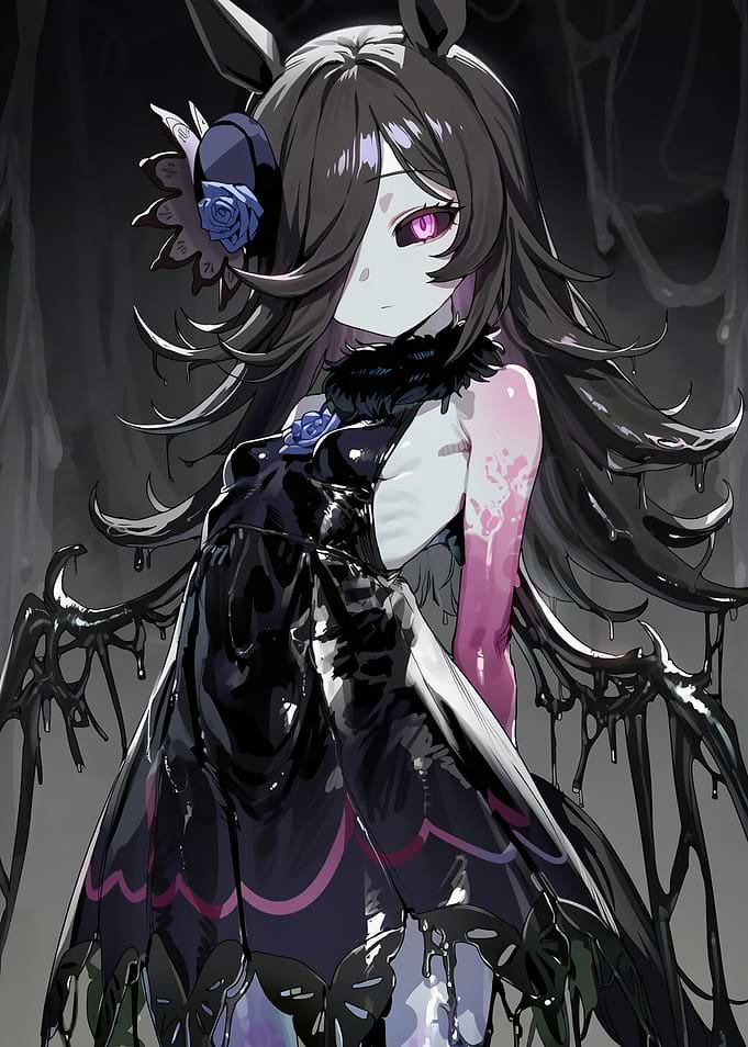 Dark Anime Girl with Slime