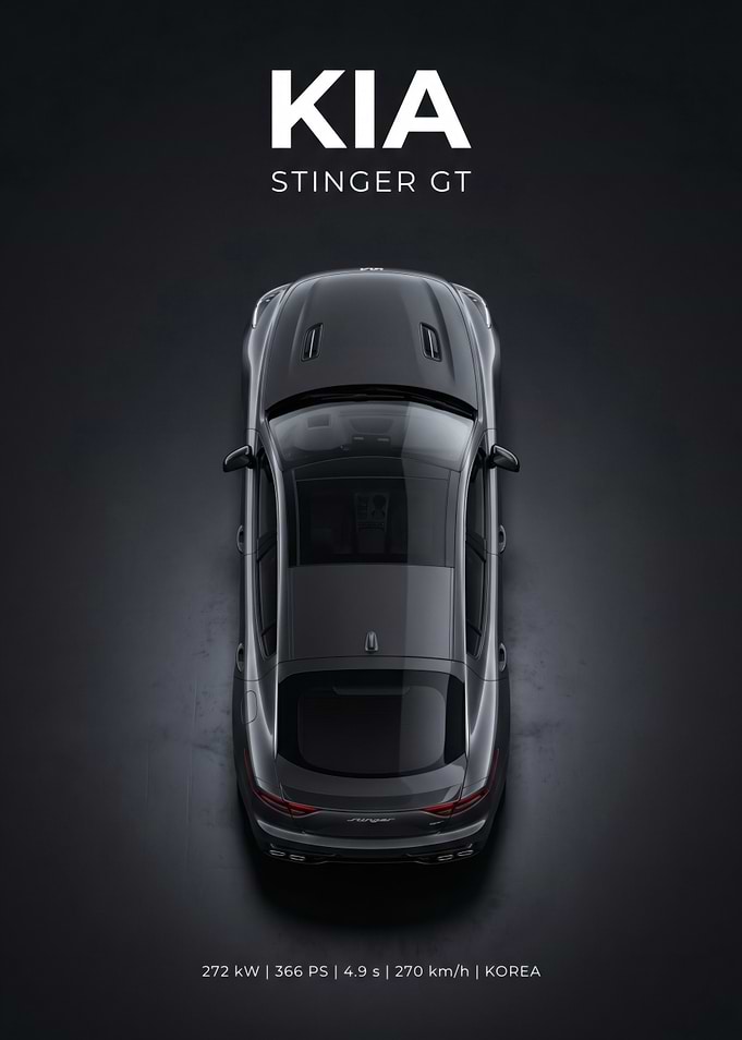 Kia Stinger GT Top View Poster