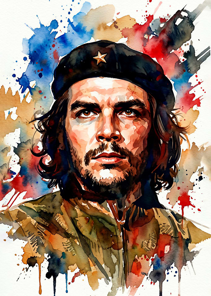 Watercolor Portrait of Che Guevara