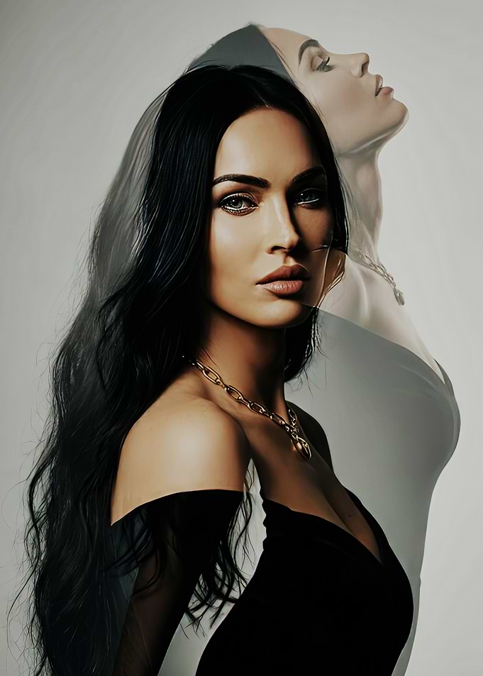 Megan Fox Double Exposure Portrait