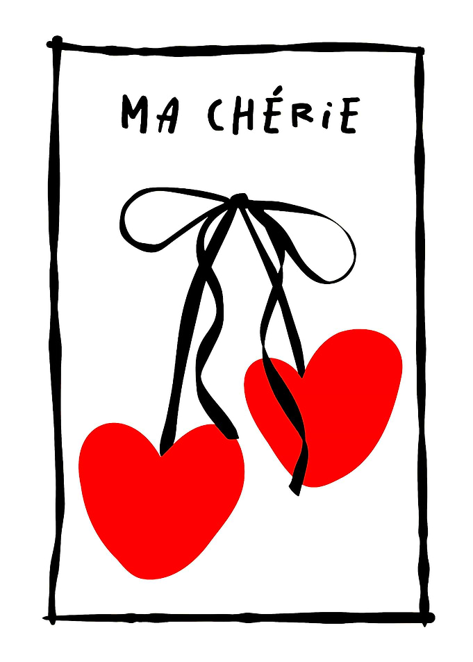 Ma Chérie Heart Illustration