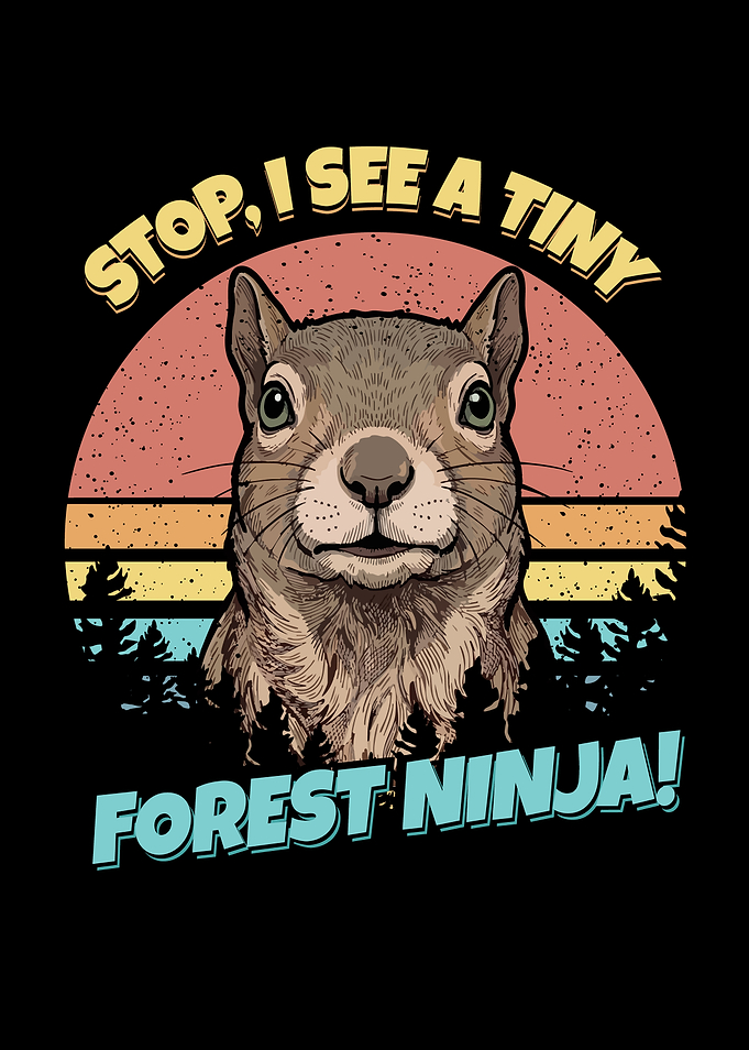 Tiny Forest Ninja Squirrel Graphic