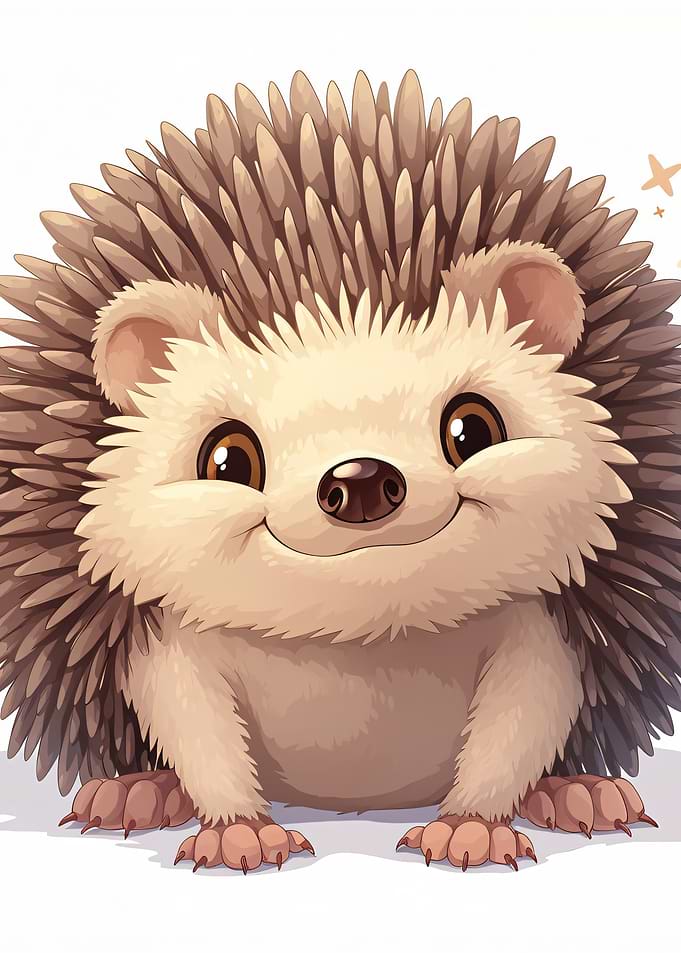 Cute Smiling Hedgehog Illustration
