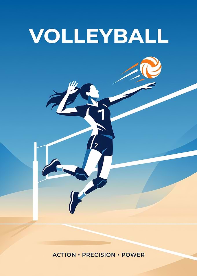 Volleyball Player Action Poster