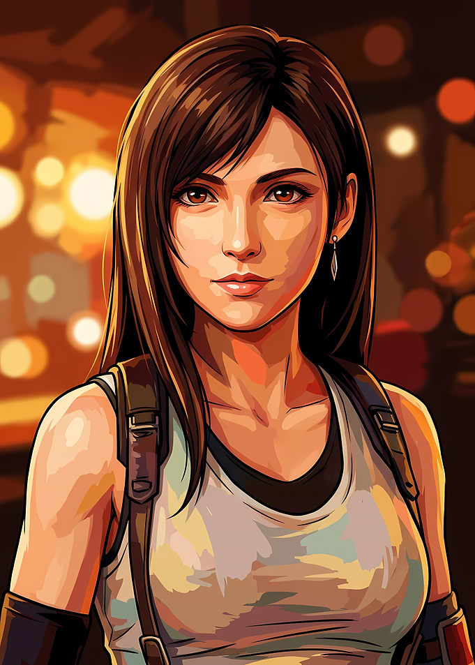 Tifa Lockhart Portrait Digital Art