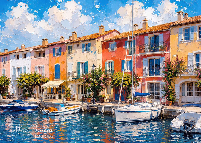 Port Grimaud French Riviera Painting