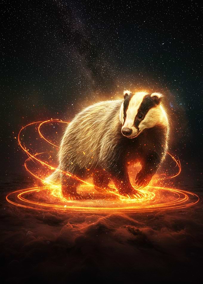 Magical Fire Badger in Space