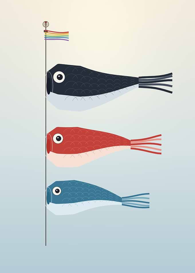 Koinobori - Minimalist Japanese Carp Streamers