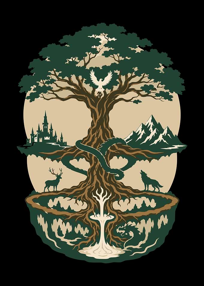 Fantasy World Tree Illustration