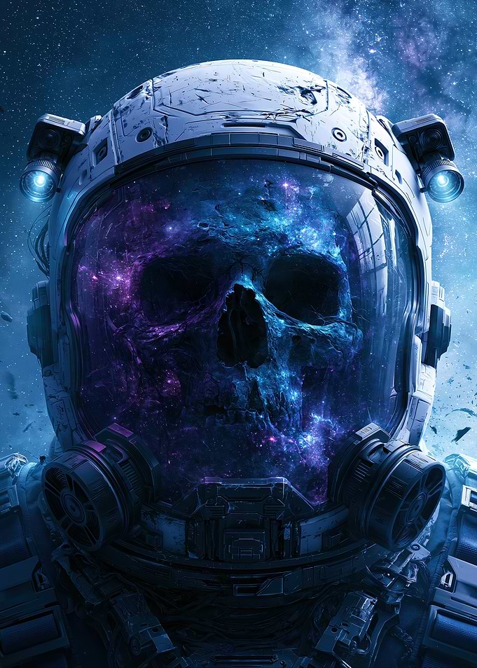 Cosmic Skull Astronaut Helmet Portrait