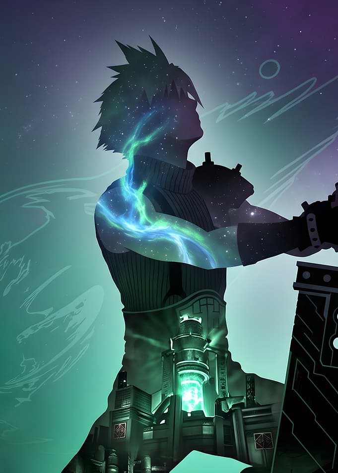 Cloud Strife Final Fantasy VII Silhouette Art