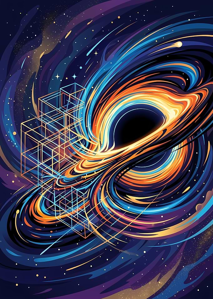 Abstract Black Hole Cosmic Art