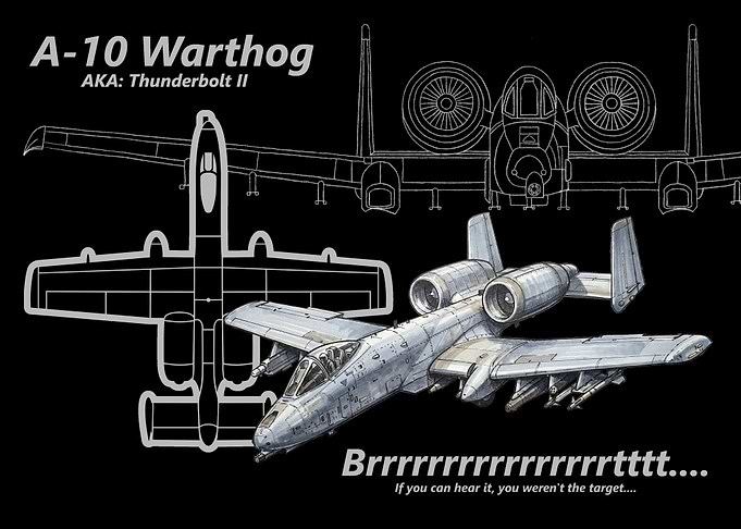 A-10 Warthog - Thunderbolt II - Technical Illustration