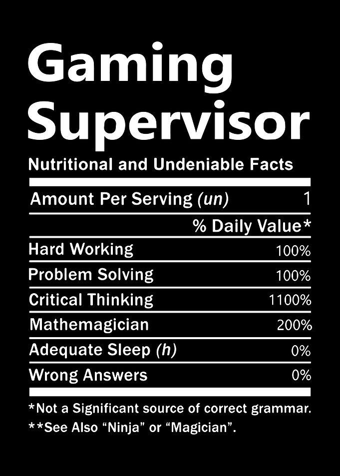 Gaming Supervisor Nutritional Facts