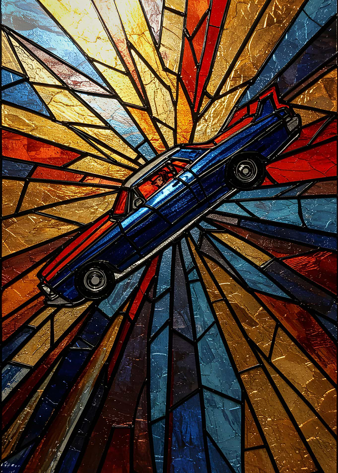 Stained Glass Muscle Car Art
