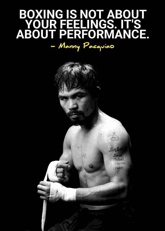 Manny Pacquiao Boxing Quote Poster
