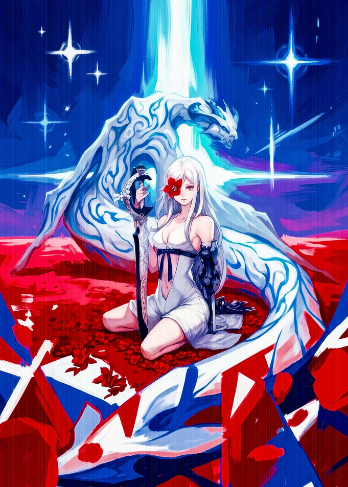 Zero from Drakengard 3 with Dragon