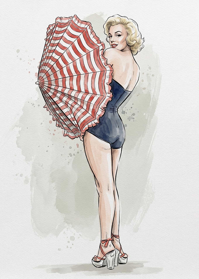 Marilyn Monroe Pin-up Illustration