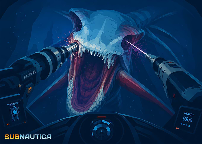 Subnautica Prawn Suit vs Reaper Leviathan