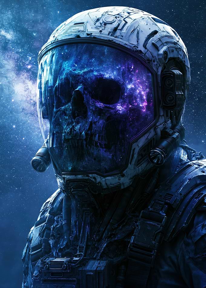Cosmic Skull Astronaut Space Portrait