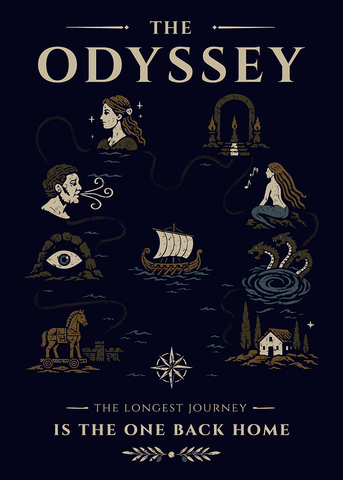 The Odyssey Illustrated Map Poster