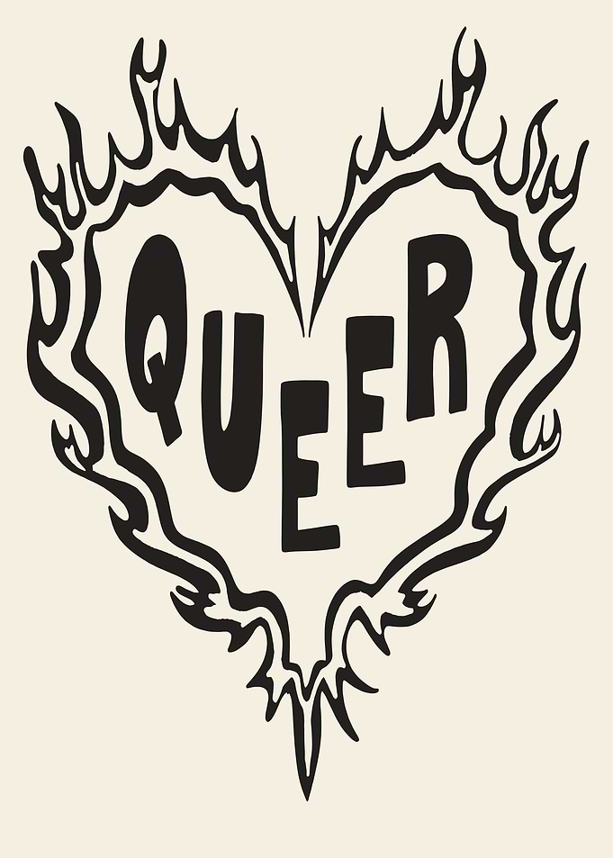 Queer Heart Flame Graphic