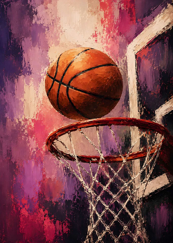 Abstract Basketball Hoop Painting