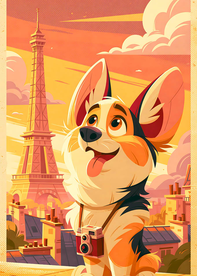 Corgi Tourist in Paris