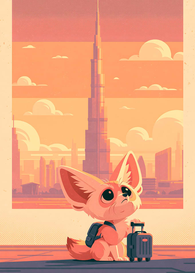 Fennec Fox Traveling in Dubai