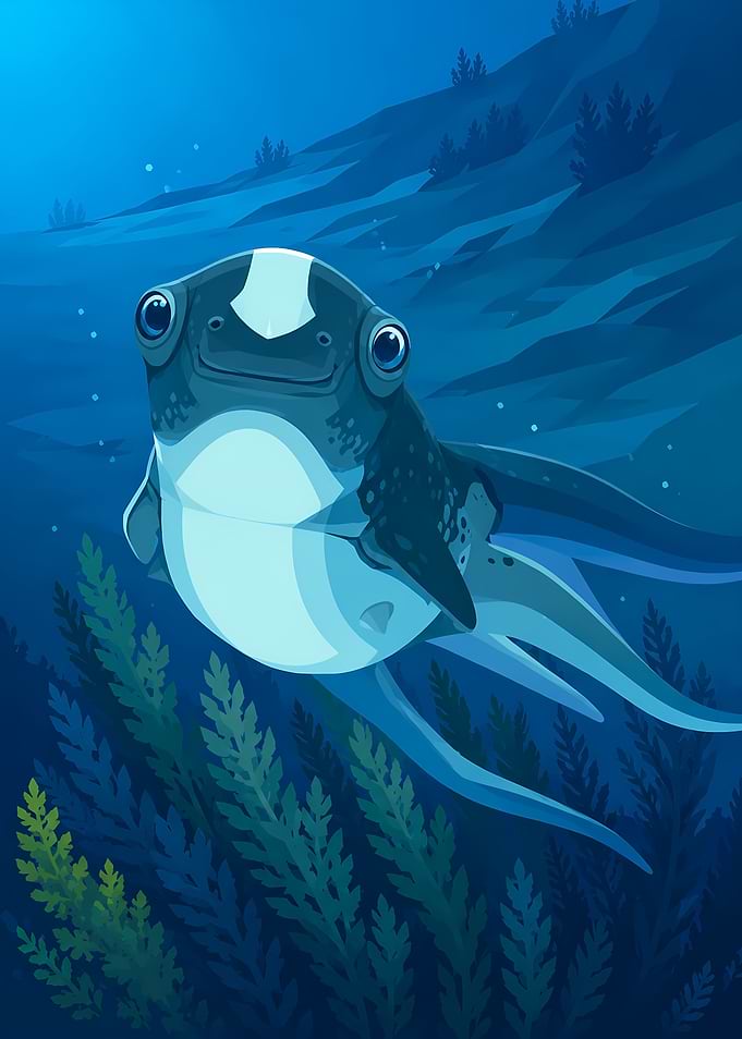 Cute Subnautica Cuddlefish Underwater Illustration