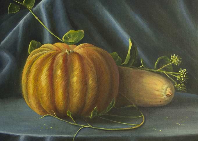Still Life Painting of Autumn Squash