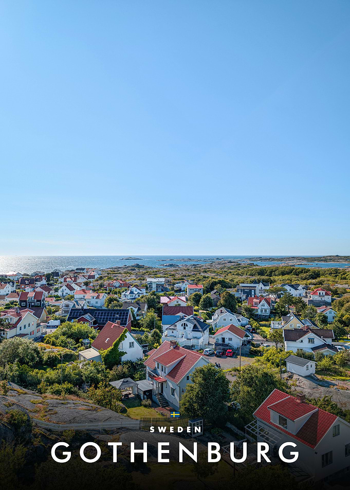 Aerial View of Gothenburg Coastal Houses