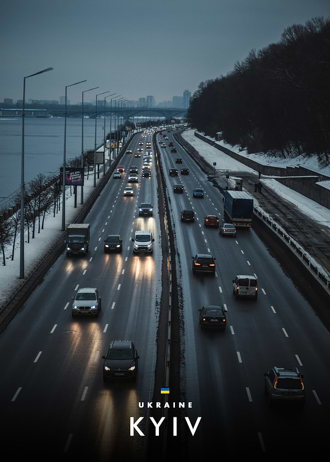 Kyiv Highway at Twilight