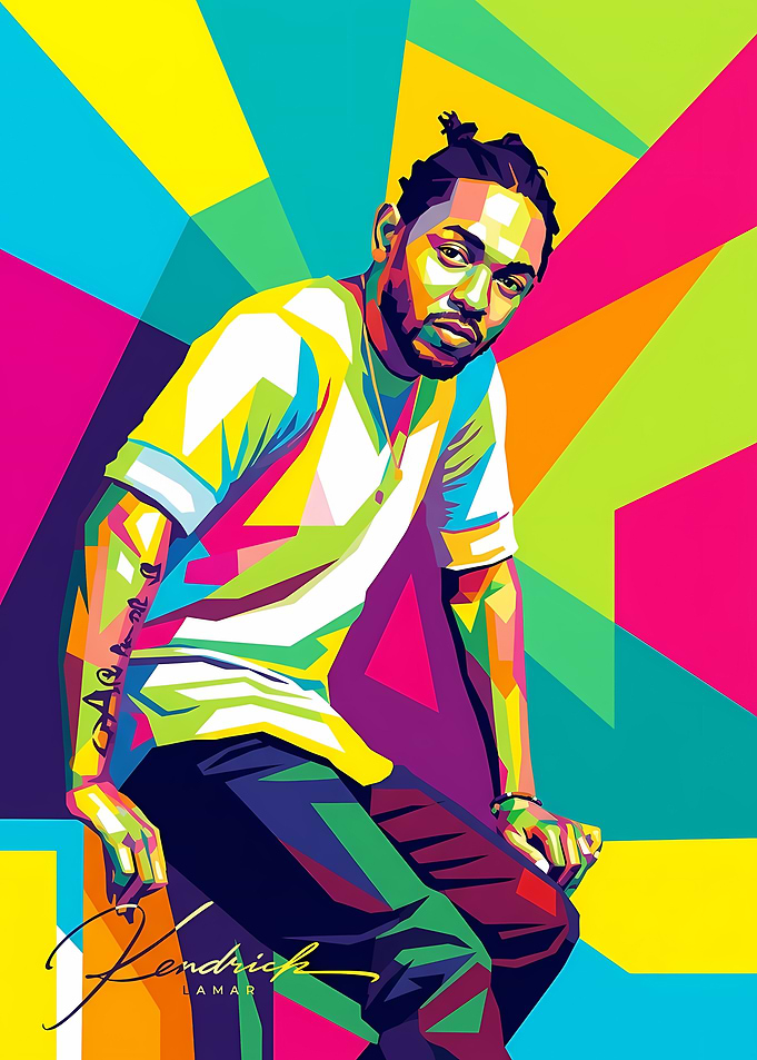Kendrick Lamar Pop Art Portrait
