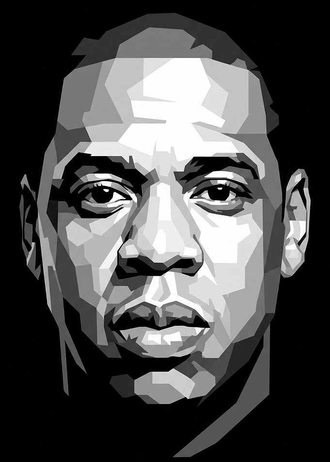 Jay-Z Geometric Pop Art Portrait