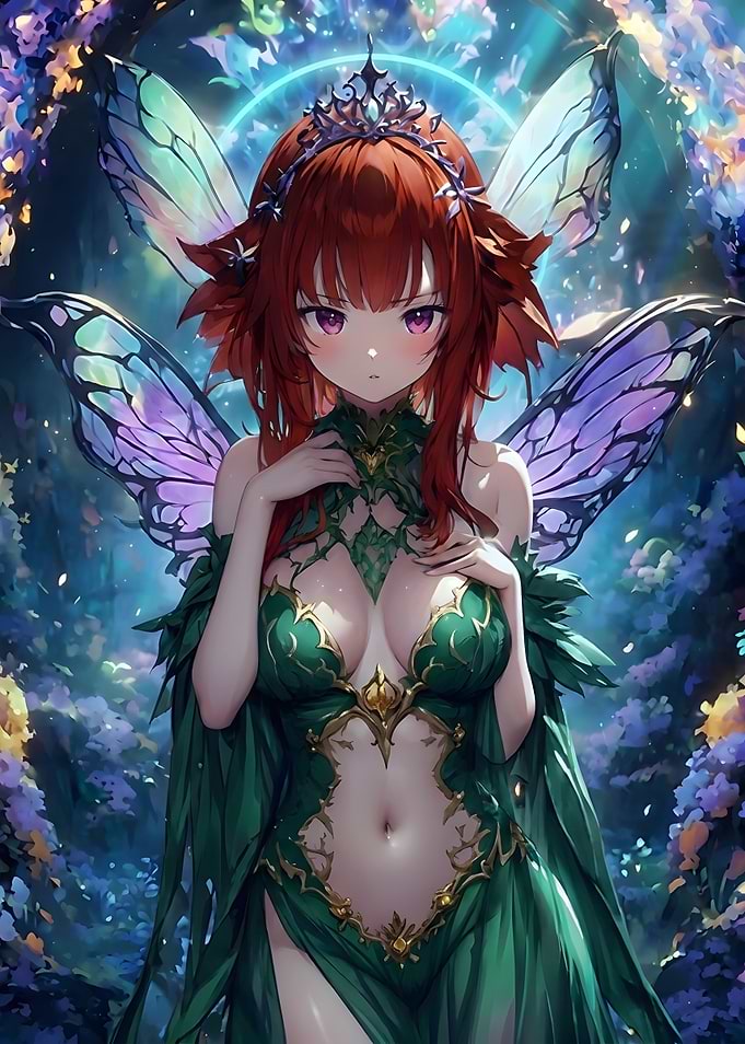 Enchanting Red-Haired Fairy Queen
