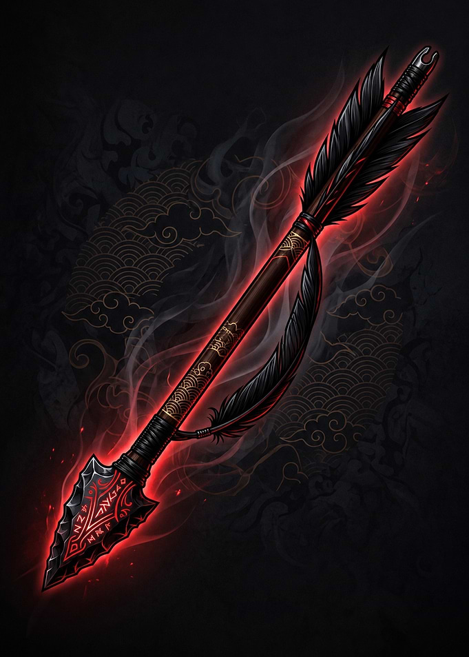 Glowing Enchanted Obsidian Arrow