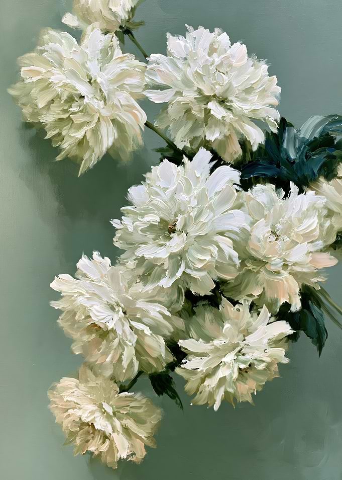 Impressionist White Peonies Painting