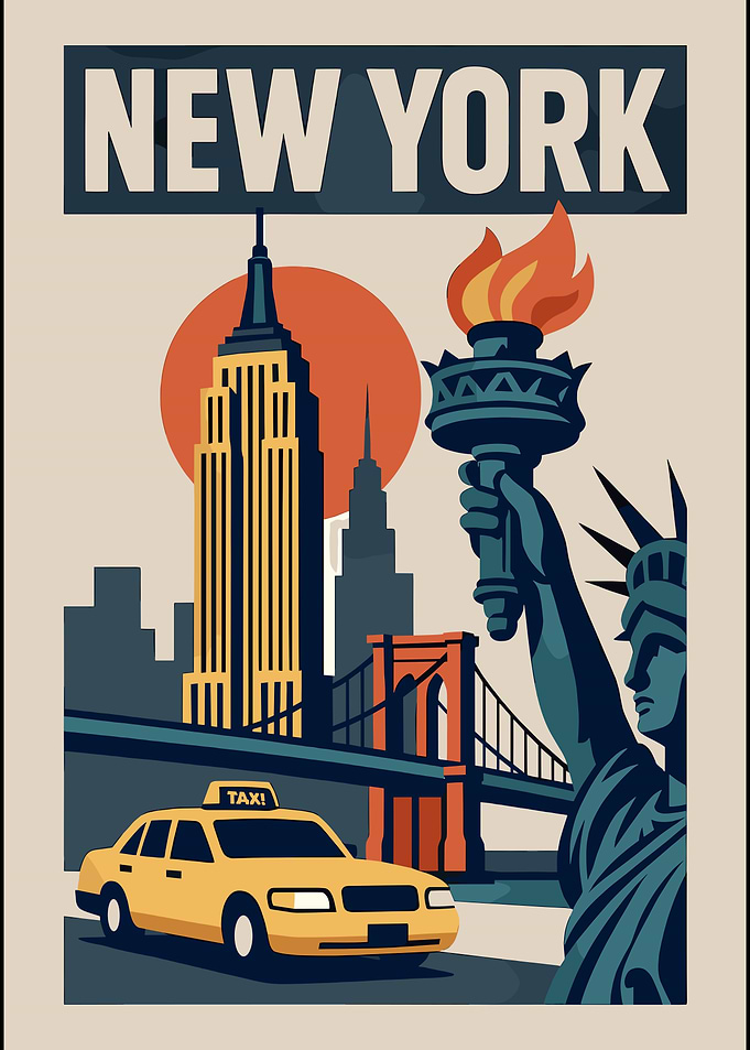 Vintage New York City Travel Poster