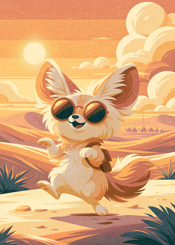 Cute Fennec Fox Desert Explorer