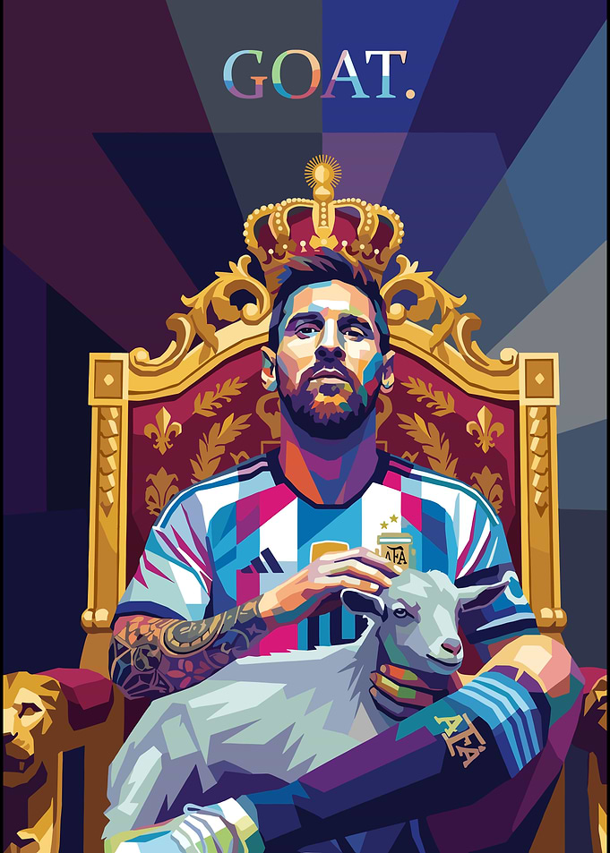 Lionel Messi GOAT Pop Art Poster