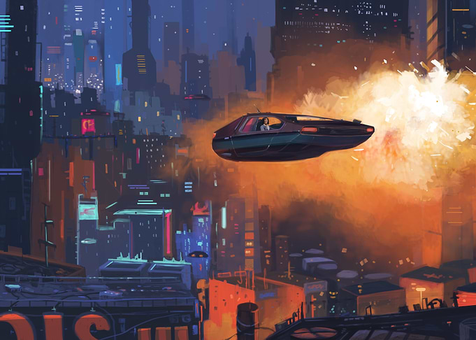 Vendetta | Cyberpunk Flying Car Explosion