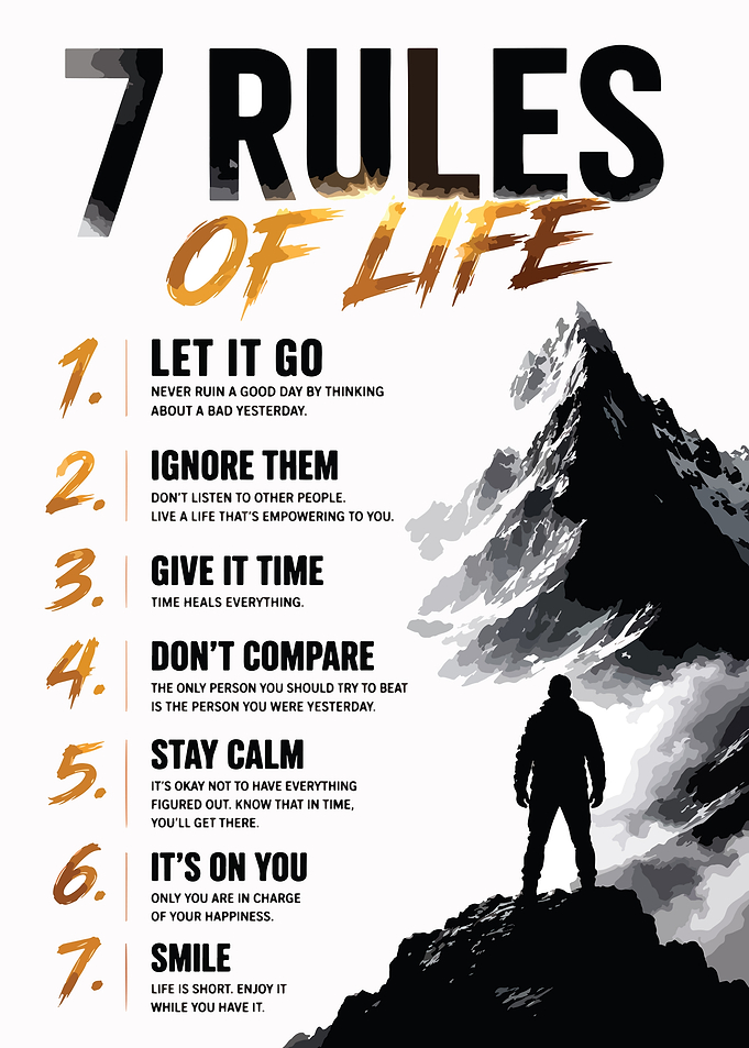 7 Rules of Life Motivational Poster