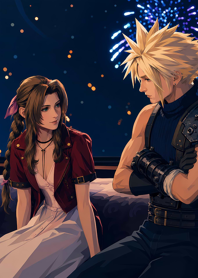 Cloud and Aerith Fireworks Date