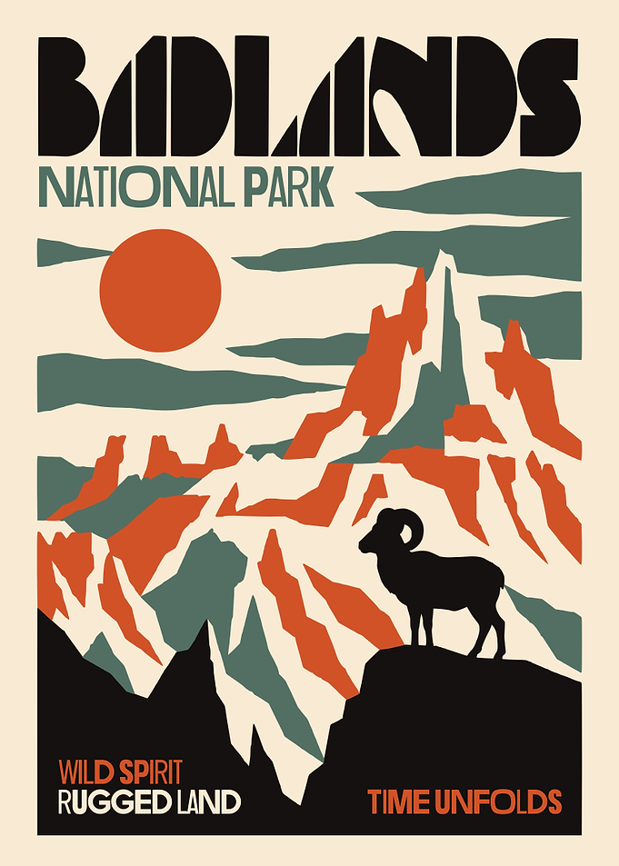 Badlands National Park Vintage Poster
