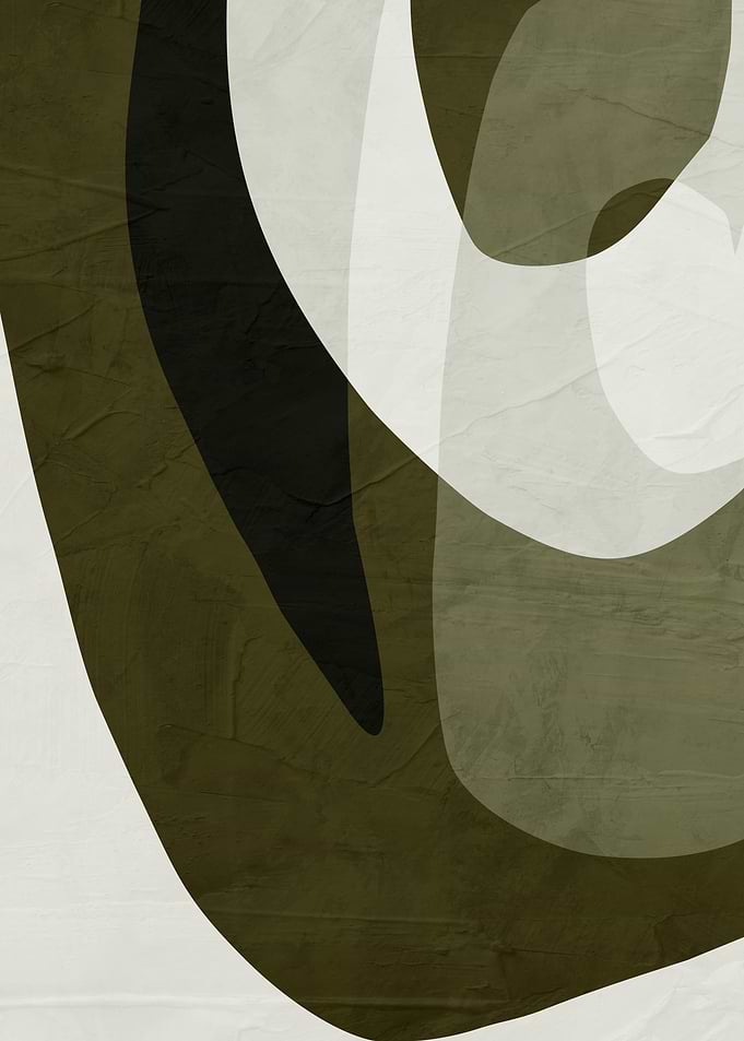Abstract Olive and Cream Shapes