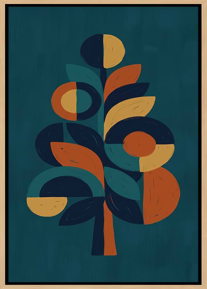 Abstract Geometric Tree Wall Art