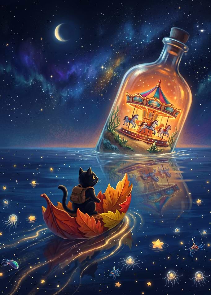 Black Cat Sailing to Magical Carousel