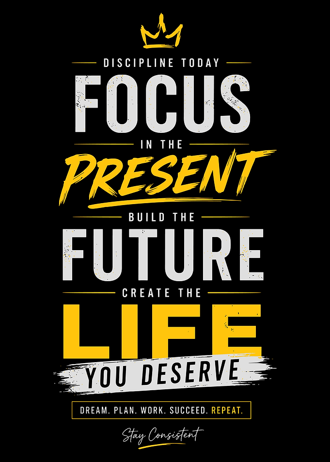 Discipline Today Motivational Typography Wall Art Inspirational Quote Poster